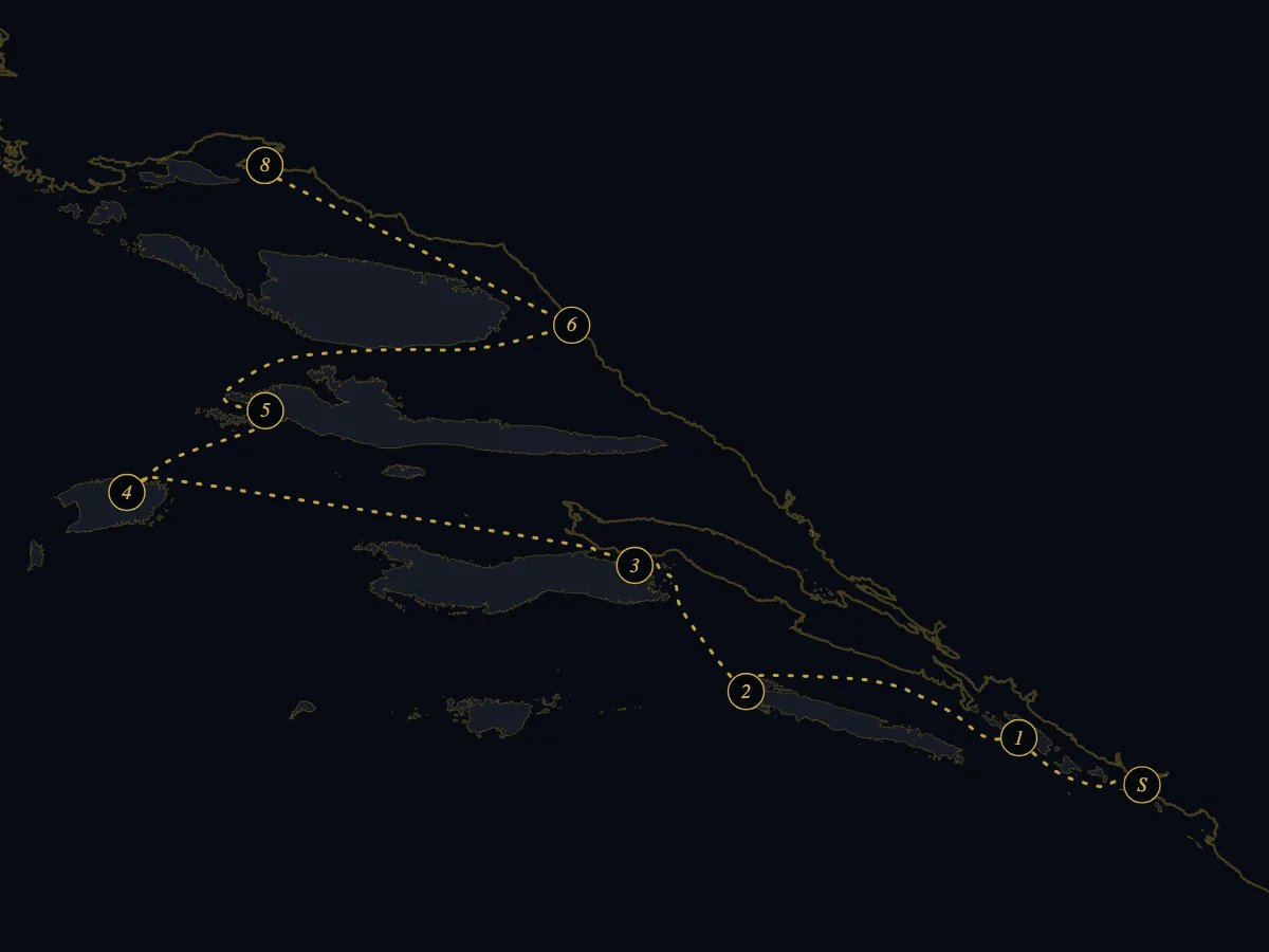 Chart of the Dubrovnik to Split, 7 Nights sailing route